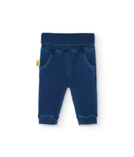 Pantalón felpa denim azul de bebé