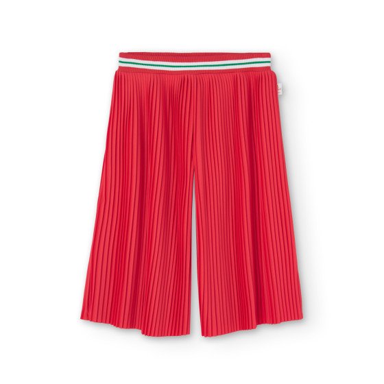 Pantalón de punto plisado en rojo
