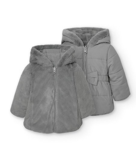 Parka reversible en gris claro