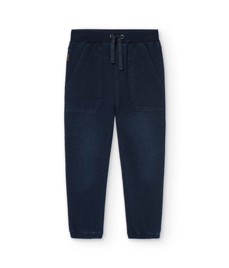 Pantalón felpa denim elástica