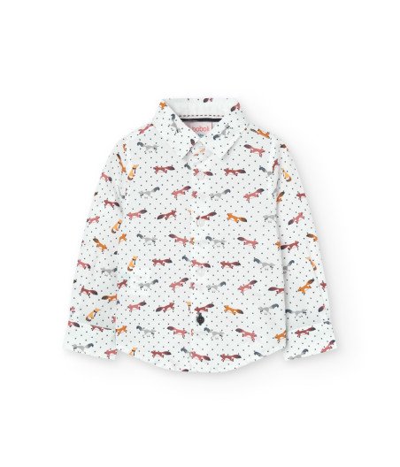 Camisa de popelín estampada de animales