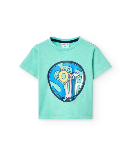 Camiseta de punto en cor verde