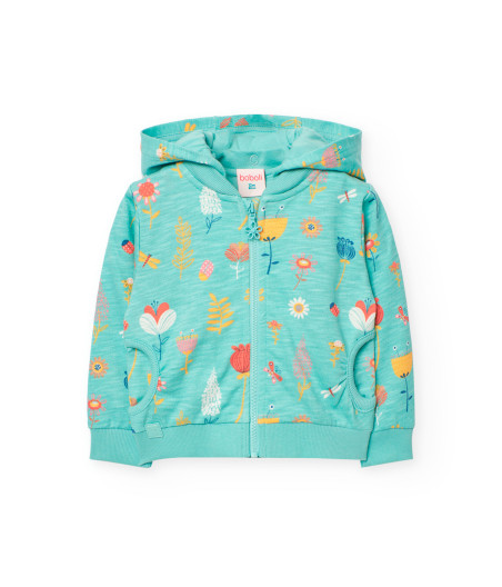 Chaqueta de punto con estampado en cor aqua