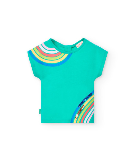 Camiseta de punto en cor verde