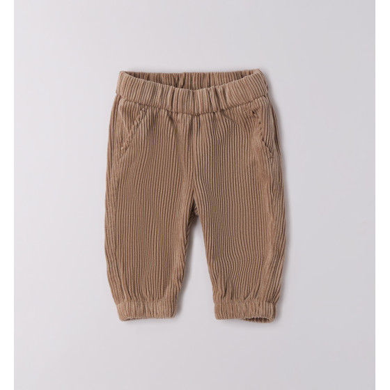 Pantalón longo de tecido de...