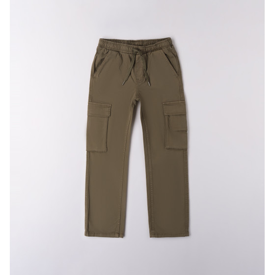 Pantalón longo de tecido