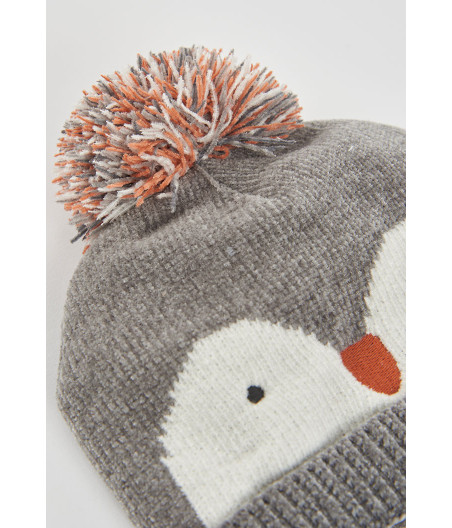 Gorro gris vigoré de pingüín